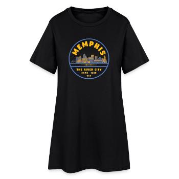 Memphis RiverCity Skyline Tee - Frauen T-Shirt-Kleid - Schwarz - Vorne
