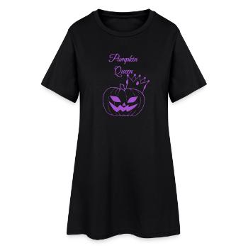 Pumpkin Queen Design - Frauen T-Shirt-Kleid - Schwarz - Vorne