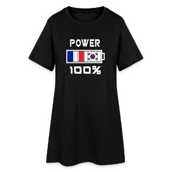 La Corée du Sud et France Power 100 % - Robe T-shirt Femme - noir - Devant