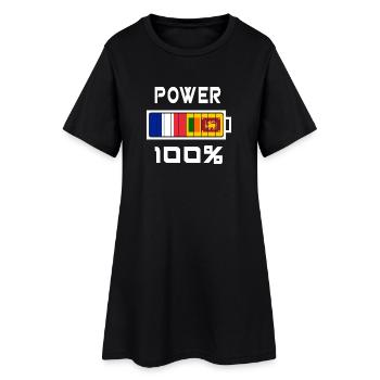 Sri Lanka et France Power 100 % - Robe T-shirt Femme - noir - Devant