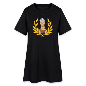 Ahoy Moin Maritime Peanut Sailor Captain Child - Robe T-shirt Femme - noir - Devant