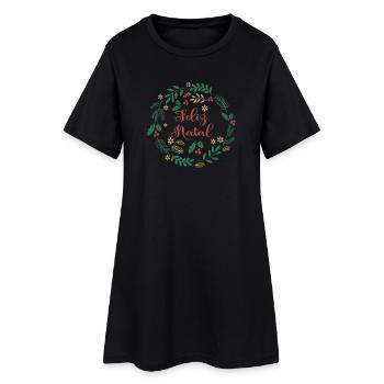 Feliz Natal Merry Christmas Merry Christmas - Women’s T-Shirt Dress - black - Front
