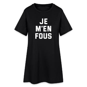 JE M'EN FOUS - Robe T-shirt Femme - noir - Devant