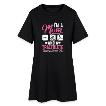 Je suis mère et triathlète - Robe T-shirt Femme - noir - Devant