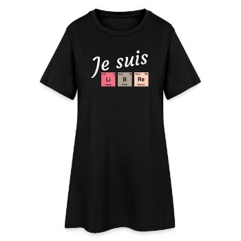 Je suis libre en éléments périodiques - Robe T-shirt Femme - noir - Devant