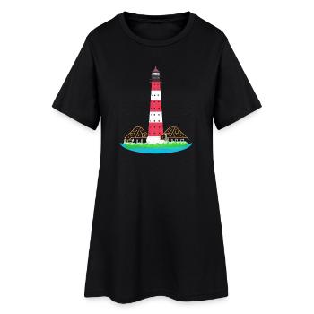 Phare Westerheversand, sans texte, Mer du Nord - Robe T-shirt Femme - noir - Devant