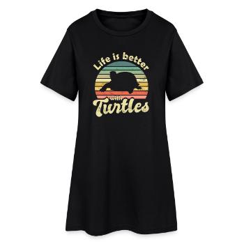 Turtle Turtles - Women’s T-Shirt Dress - black - Front