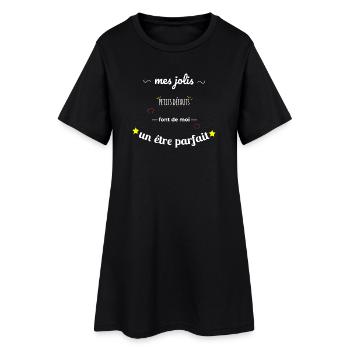 Jolis petits défauts cadeau humour homme ou femme - Robe T-shirt Femme - noir - Devant