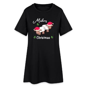 Joyeux Noël, MÄHrry Noël - Robe T-shirt Femme - noir - Devant