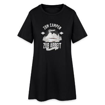 Camping Roadtrip Motiv Wohnmobil Berge - Frauen T-Shirt-Kleid - Schwarz - Vorne