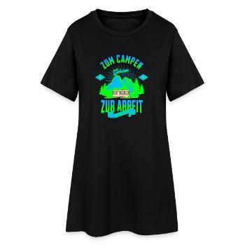 ZUM CAMPEN ZUR ARBEIT GEZWUNGEN - Frauen T-Shirt-Kleid - Schwarz - Vorne