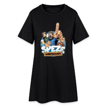Spezewirtschaft - Hier könnte Ihre Werbung stehen! - Frauen T-Shirt-Kleid - Schwarz - Vorne