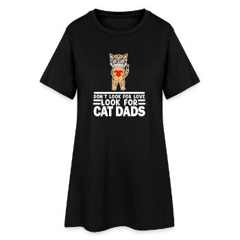 Cat Papa Père Chats Propriétaire d’animal cadeau - Robe T-shirt Femme - noir - Devant
