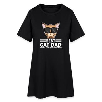 Cat Papa Père Chats Propriétaire d’animal cadeau - Robe T-shirt Femme - noir - Devant