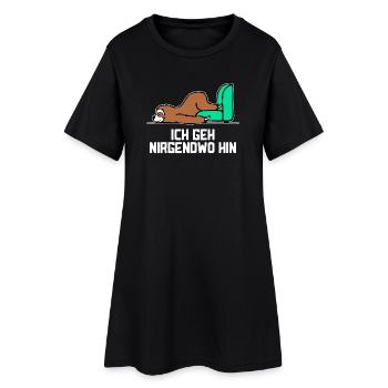 Faul Tier Müde Faultier Statement Zoo Schlafen - Frauen T-Shirt-Kleid - Schwarz - Vorne