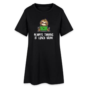 Sloth Lazy Animal Statement Vegetarian Mammal - Women’s T-Shirt Dress - black - Front