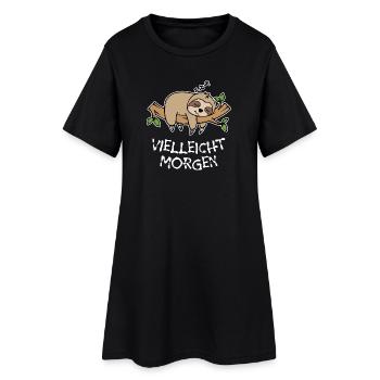 Urwald Tier Faul Schlafen Faultier Statement - Frauen T-Shirt-Kleid - Schwarz - Vorne