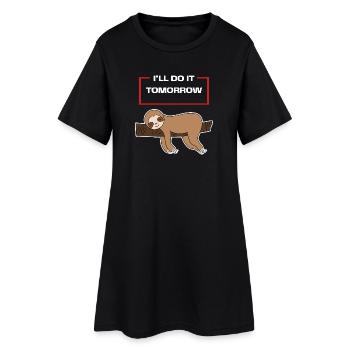 Sloth Statement Hamac Animal Lazy Sleep - Robe T-shirt Femme - noir - Devant