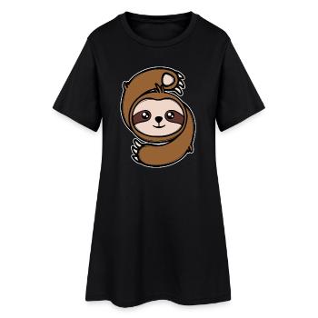 Mammifère paresseux jungle jungle dweller zoo - Robe T-shirt Femme - noir - Devant