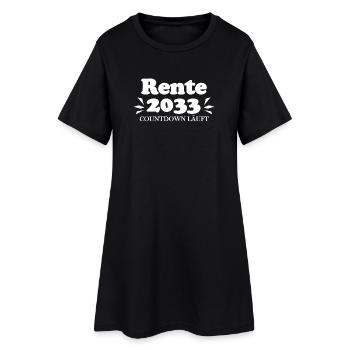 Rente 2033 Ruhestand Rentner Renteneintritt - Frauen T-Shirt-Kleid - Schwarz - Vorne