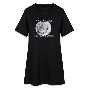 sleeping cat - Women’s T-Shirt Dress - black - Front