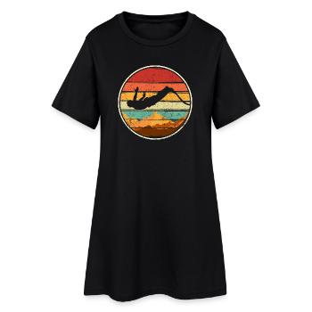Cercle de plongée au sommet du coucher du soleil - Robe T-shirt Femme - noir - Devant