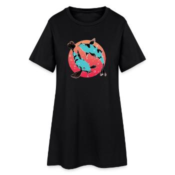 Carpe Koi | Poisson d'ornement Japonais - Robe T-shirt Femme - noir - Devant