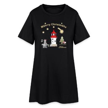 Phare de Noël Gellen sur Hiddensee - Robe T-shirt Femme - noir - Devant