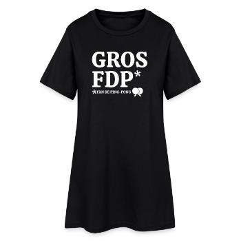 ping-pong, fan de ping-pong, tennis de table - Robe T-shirt Femme - noir - Devant
