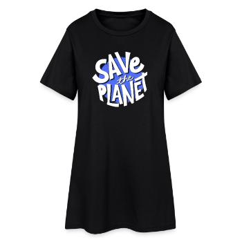 sauvez la planète, planète terre, save the planet - Robe T-shirt Femme - noir - Devant