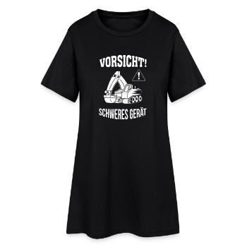 Bagger Baggerfahrer Baugeräteführer Schweres Gerät - Frauen T-Shirt-Kleid - Schwarz - Vorne