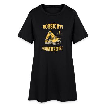 Bagger Baggerfahrer Baugeräteführer Schweres Gerät - Frauen T-Shirt-Kleid - Schwarz - Vorne