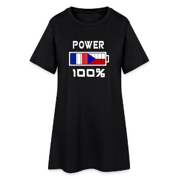 Tschechische Republik und Frankreich Power 100% - Frauen T-Shirt-Kleid - Schwarz - Vorne