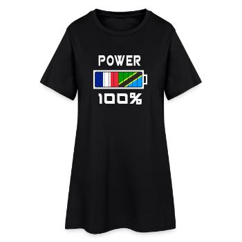 La Tanzanie et France Power 100 % - Robe T-shirt Femme - noir - Devant