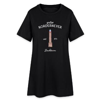Norderney, großer Leuchtturm, Deutsche Nordsee - Frauen T-Shirt-Kleid - Schwarz - Vorne