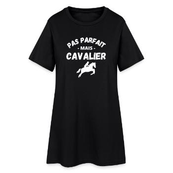 équitation, fan d'équitation, passionné de chevaux - Robe T-shirt Femme - noir - Devant