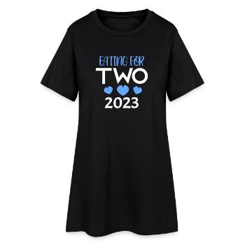 Zwillinge Schwanger Schwangerschaft 2023 - Frauen T-Shirt-Kleid - Schwarz - Vorne