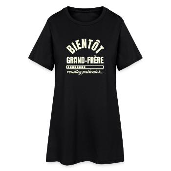 Bientôt Grand Frère - Robe T-shirt Femme - noir - Devant