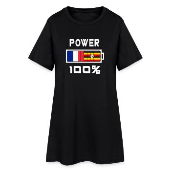 Uganda und Frankreich Power 100% - Frauen T-Shirt-Kleid - Schwarz - Vorne