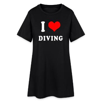 J'adore la plongée sous-marine - Robe T-shirt Femme - noir - Devant