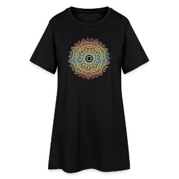 Mandala - Robe T-shirt Femme - noir - Devant