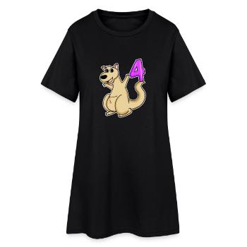 Fille 4 ans cadeau 4ème anniversaire - Robe T-shirt Femme - noir - Devant