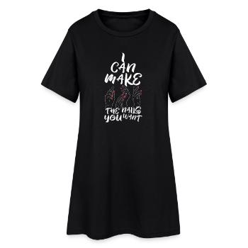 Je peux faire les ongles que tu veux - Robe T-shirt Femme - noir - Devant