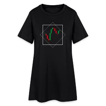 I love stocks Chart  - Frauen T-Shirt-Kleid - Schwarz - Vorne