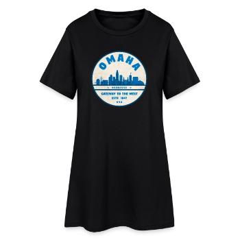 Omaha Skyline: Gateway to the West - Frauen T-Shirt-Kleid - Schwarz - Vorne