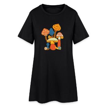 Photo de champignons sucrés avec des escargots - Robe T-shirt Femme - noir - Devant