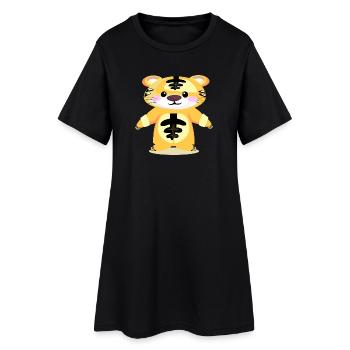 Pyjama Tigre - SLEEPING KIDS - Robe T-shirt Femme - noir - Devant