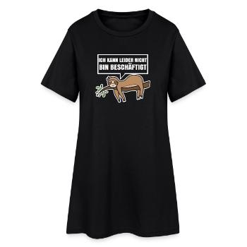 Langschläfer Faultier Statement Tier Schlafen - Frauen T-Shirt-Kleid - Schwarz - Vorne