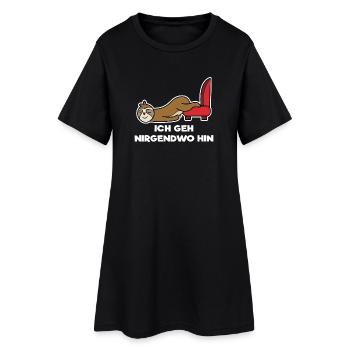 Tier Faul Statement Langschläfer Urwald Faultier - Frauen T-Shirt-Kleid - Schwarz - Vorne