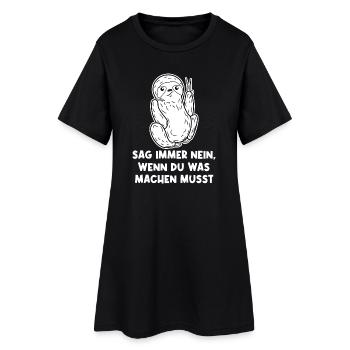 Faul Urwald Tier Faultier Statement Dschungel - Frauen T-Shirt-Kleid - Schwarz - Vorne